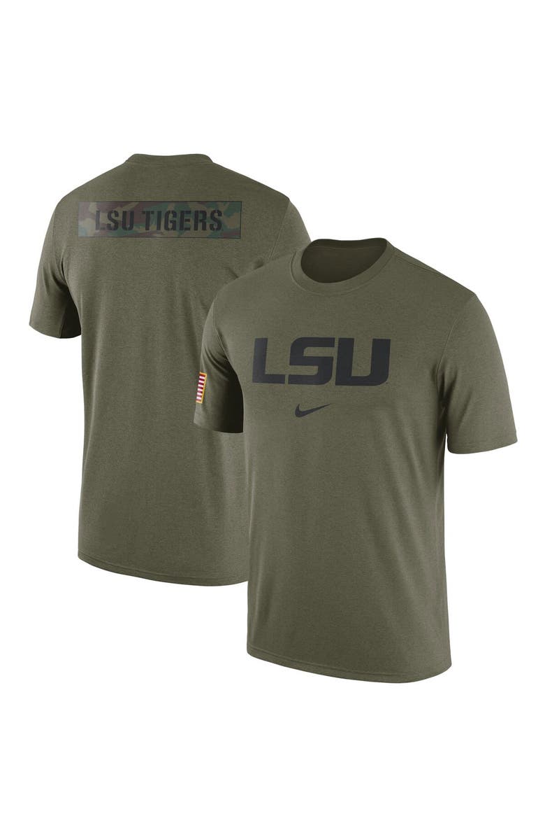 Nike Men's Nike Olive LSU Tigers Military Pack T-Shirt, Main, color,