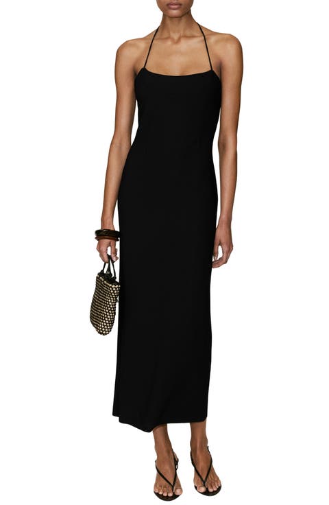 Knit Halter Neck Midi Dress