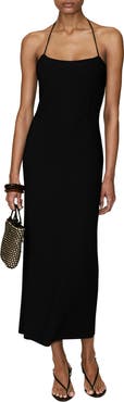 MANGO Knit Halter Neck Midi Dress