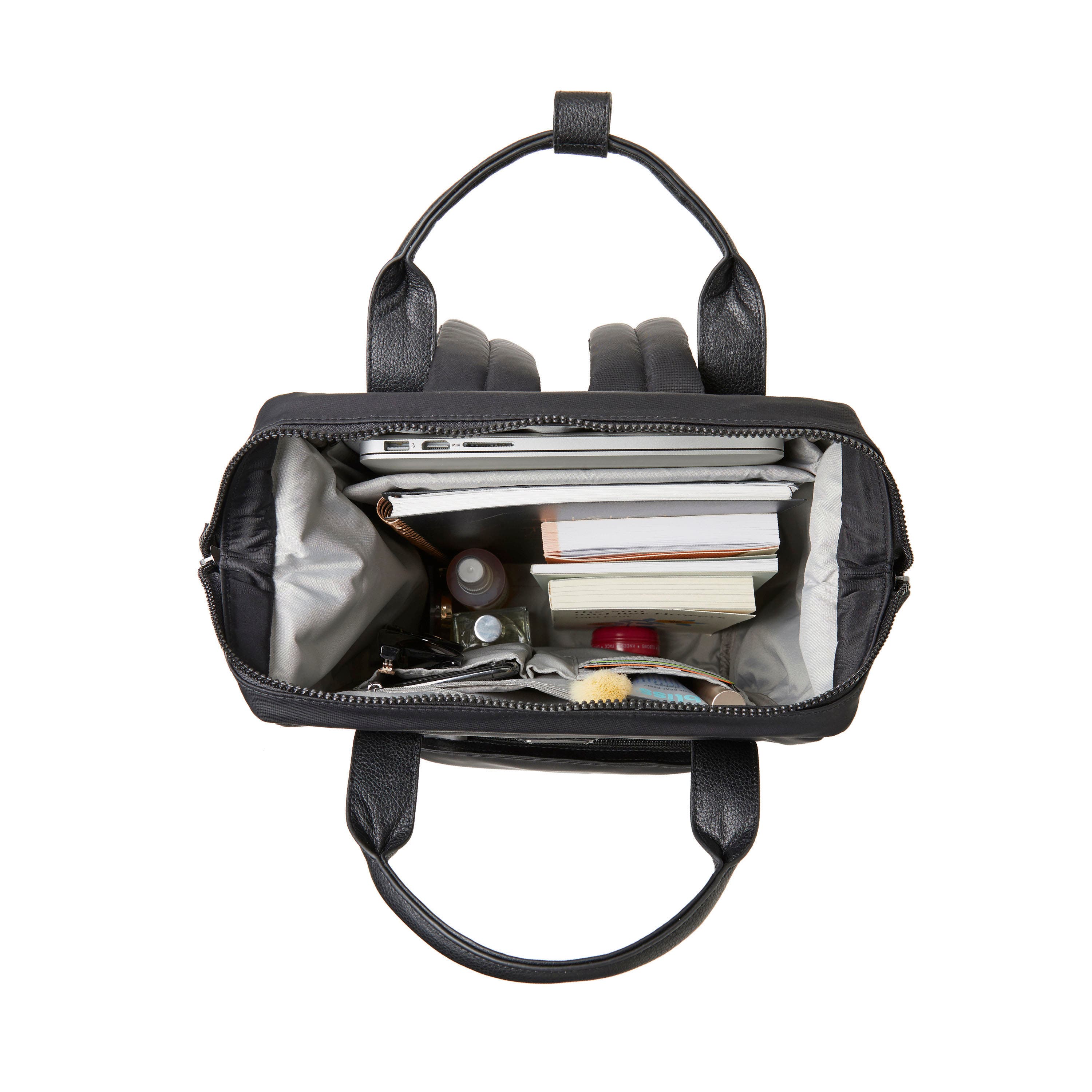 BAGGALLINI Soho Laptop Backpack, Alternate, color, Smoke / Faux Python Trim