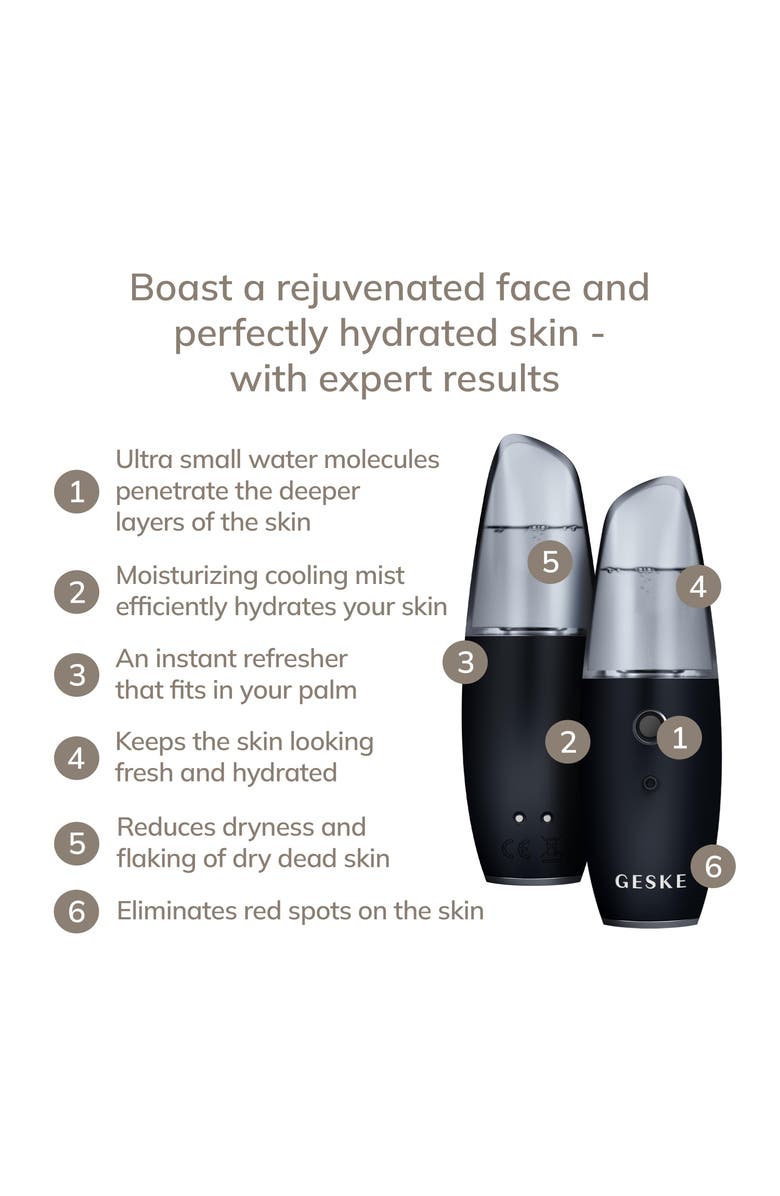 GESKE SmartAppGuided Facial Hydration Refresher | 4 in 1, Alternate, color, Black