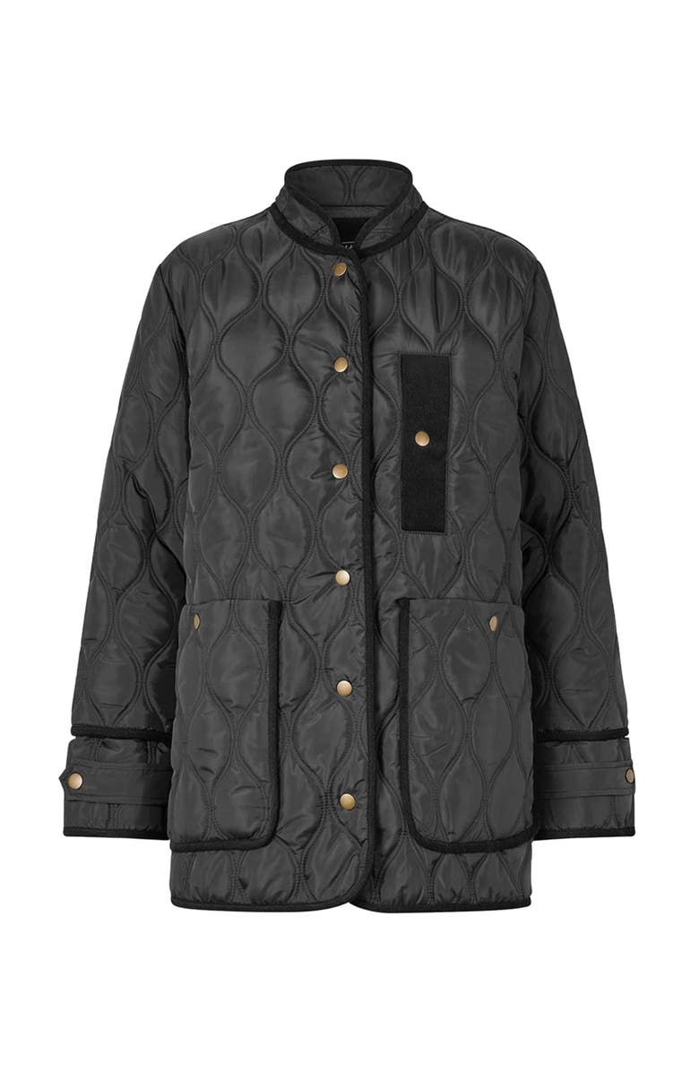 Masai Copenhagen Long Sleeve Padded High Neck Coat, Main, color, Black