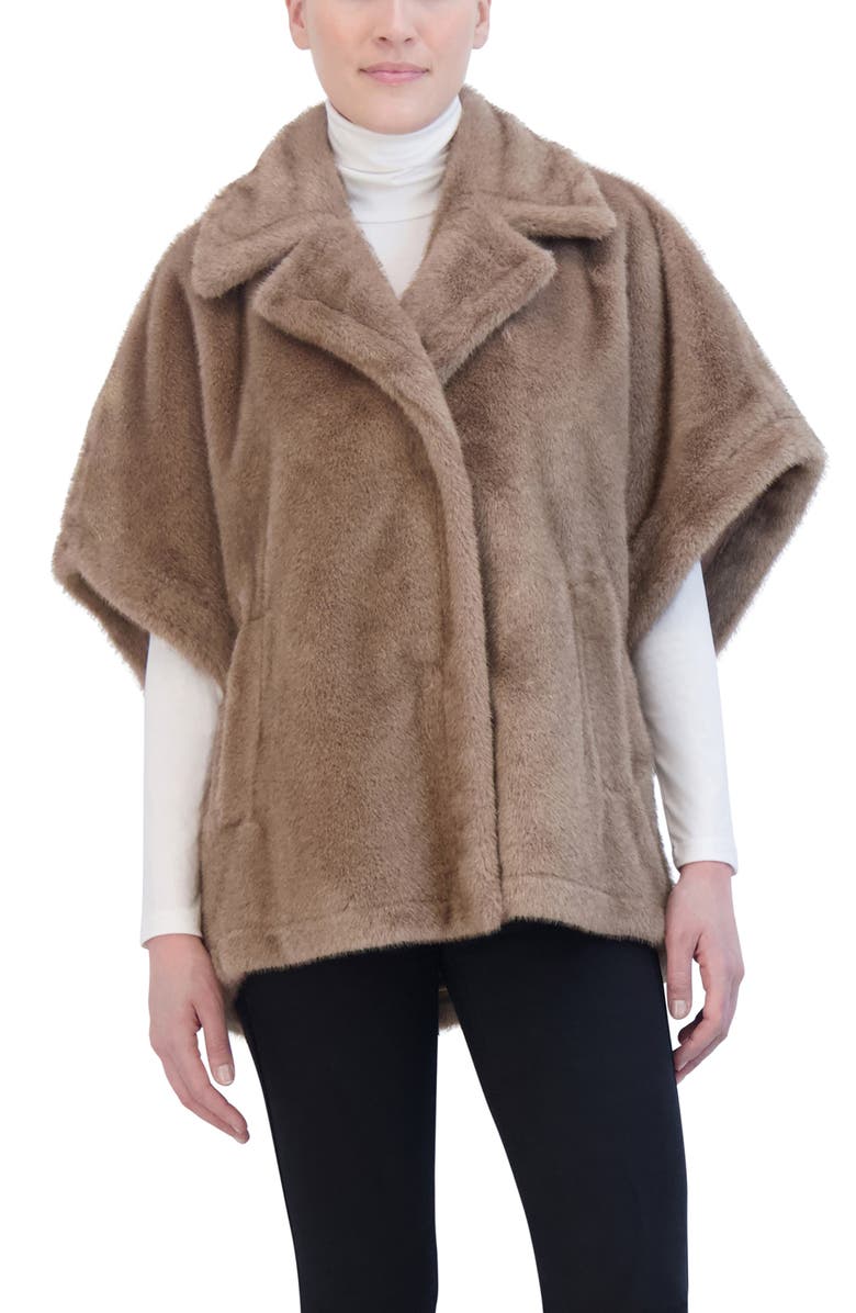 Rebecca Minkoff Faux Fur Capelet, Alternate, color, Taupe