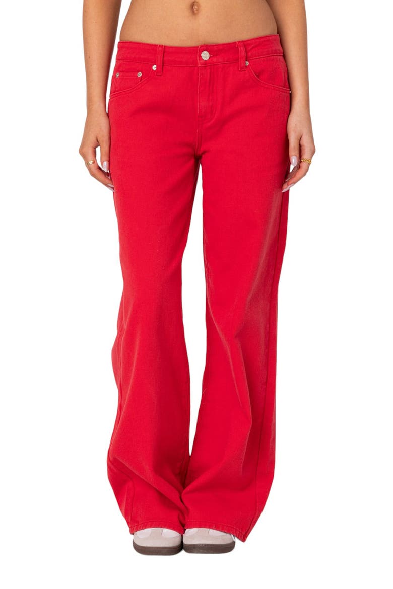 Roman Flare Jeans, Main, color, RED