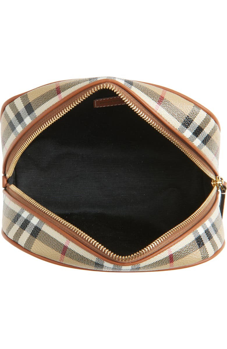 Burberry Medium Check Coated Canvas Cosmetics Pouch, Alternate, color,