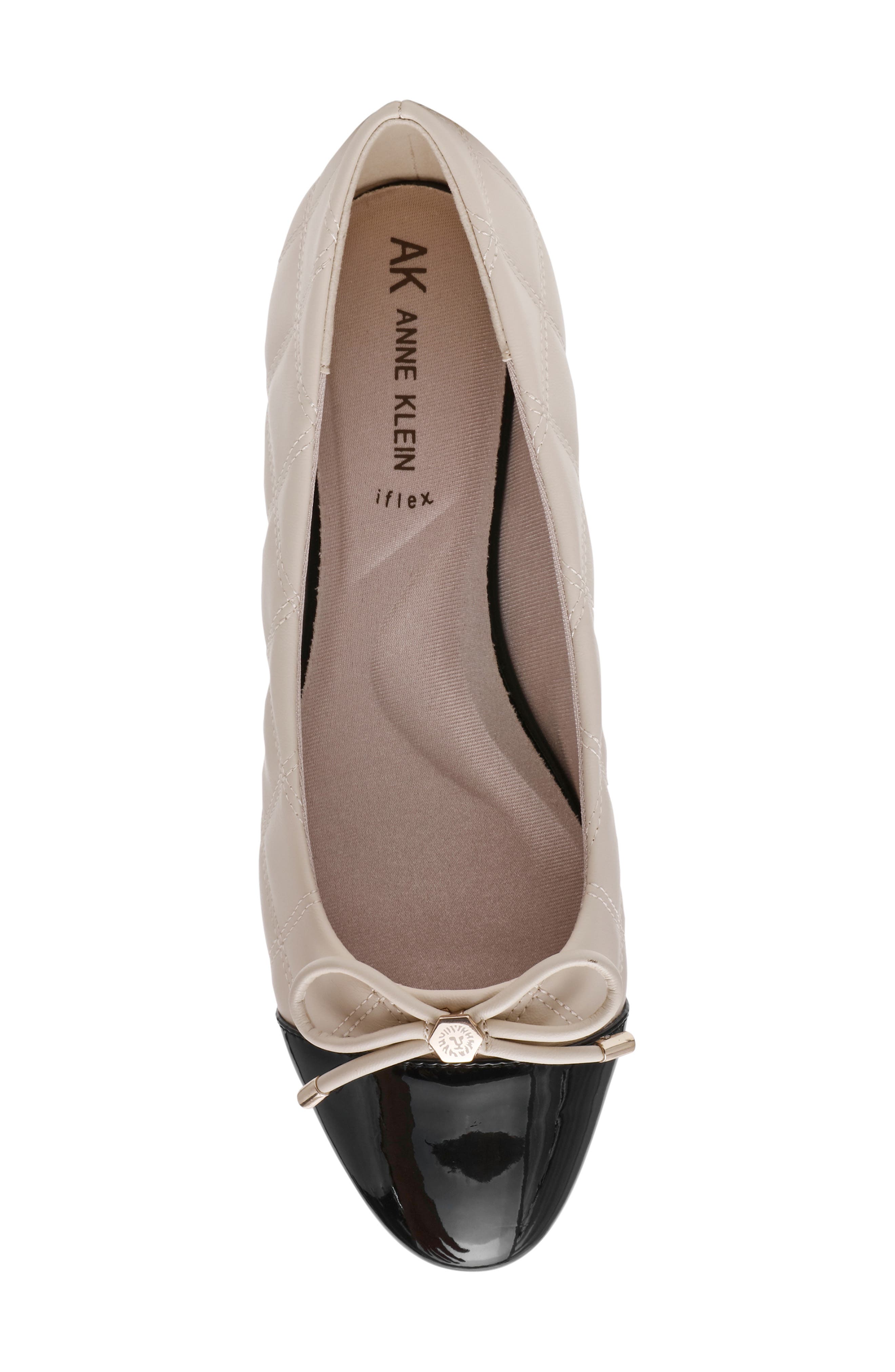 Leyton Cap Toe Ballet Flat, Alternate, color, BONE PU