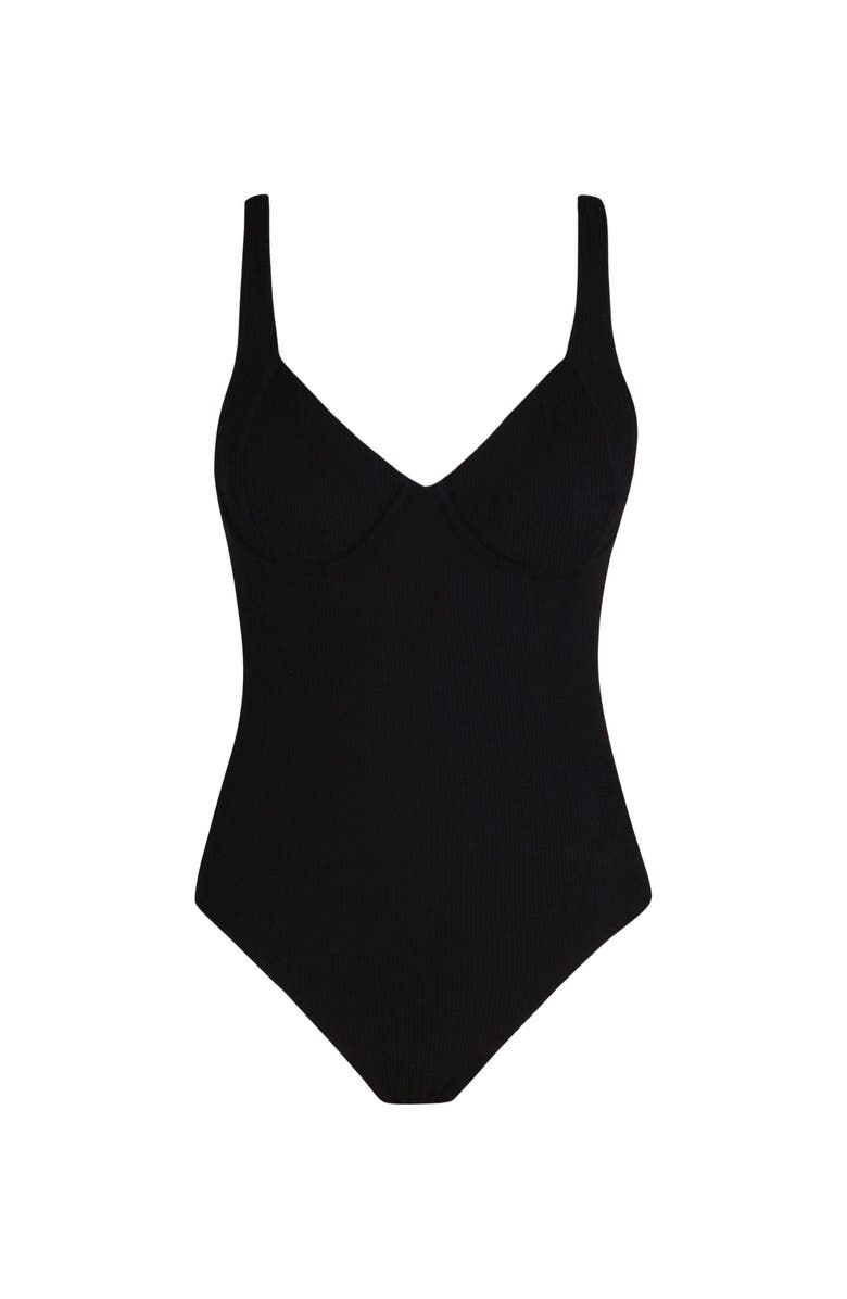 Pacifica by Sunsets Mazzy One Piece Swimsuit, Alternate, color, Black Pacifica Rib