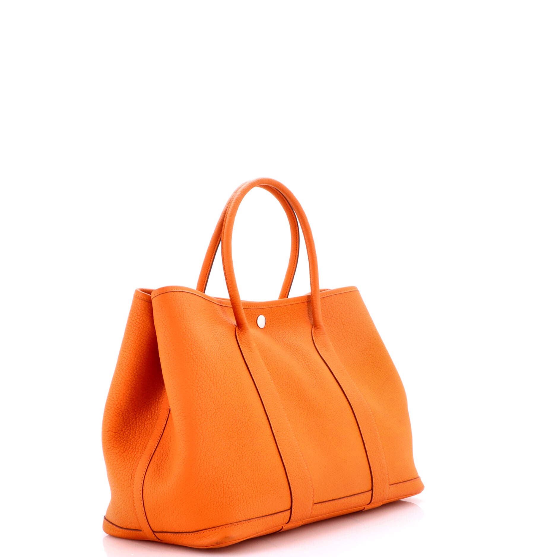Garden Party Tote Leather with Printed Interior 36, Alternate, color, Orange