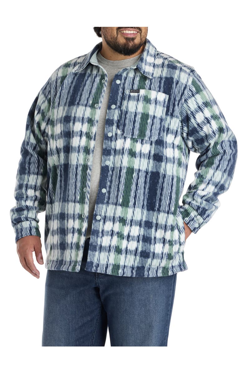 Columbia Big & Tall Steens Mountain Printed Shirt Jacket II, Main, color, Crushed Blue