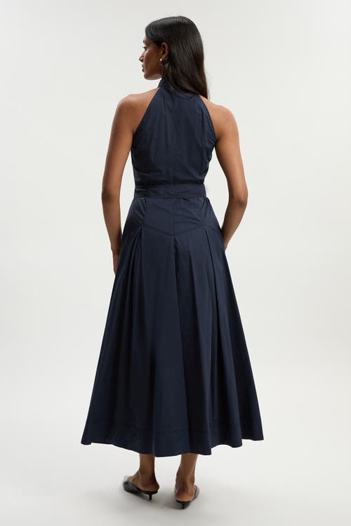 Karen Millen Midi Shirt Dress With Dropped Waist In Blue
