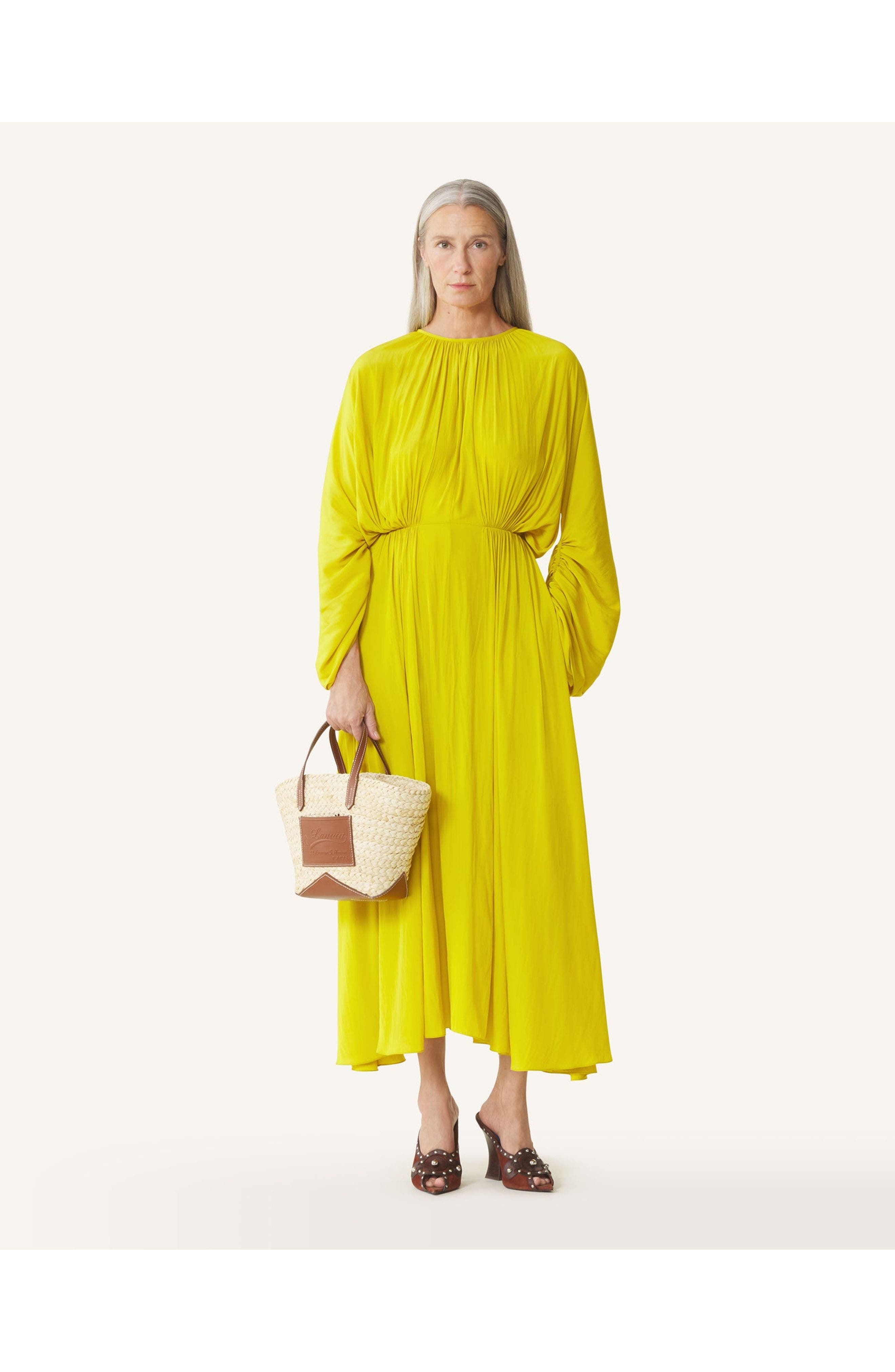 Lanvin Catch By Lanvin Small Basket Bag, Alternate, color, Ecru/Cognac