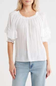 Ramy Brook Jiya Off the Shoulder Balloon Sleeve Top