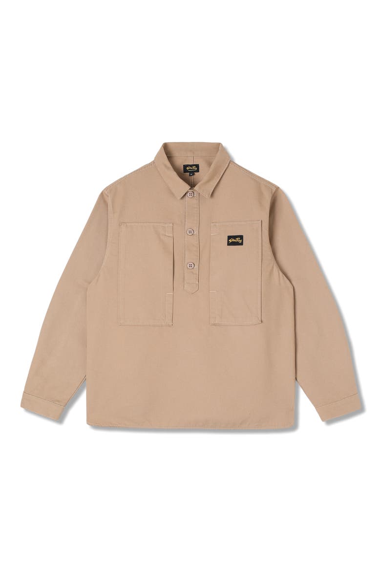 Popover Cotton Painter Shirt, Main, color, KHAKI BEDFORD