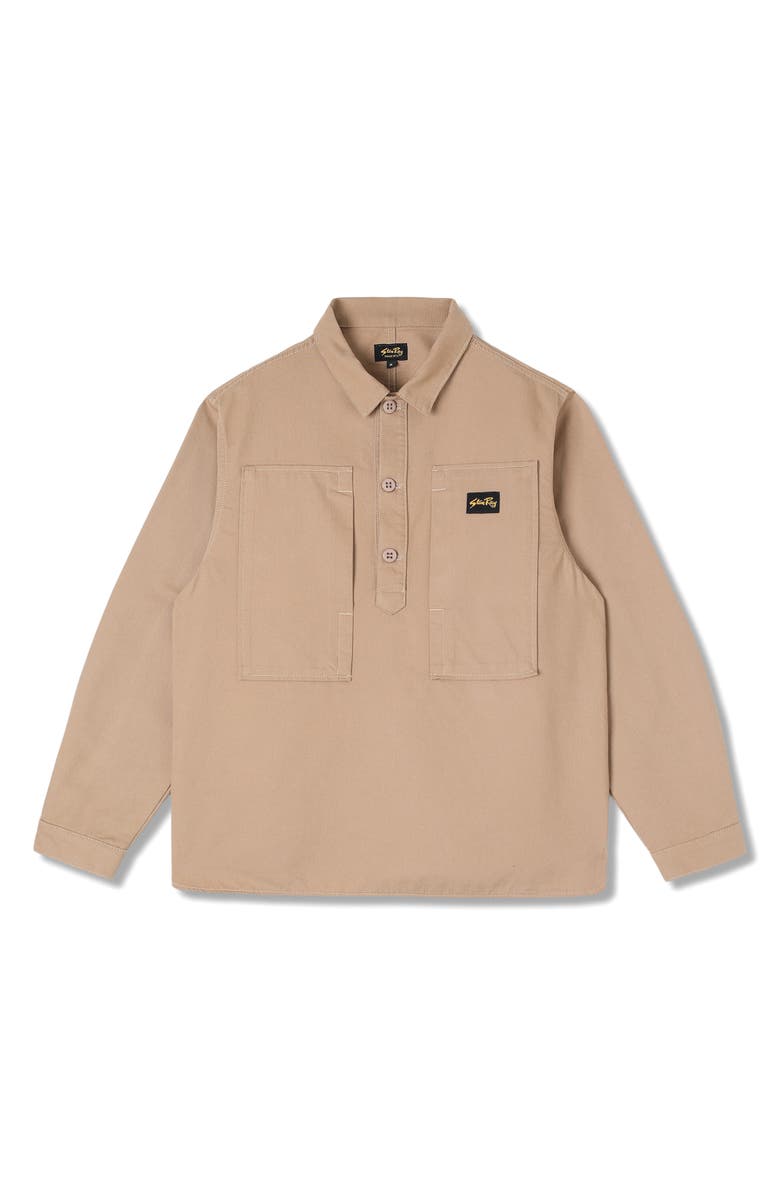 STAN RAY Popover Cotton Painter Shirt, Main, color, Khaki Bedford