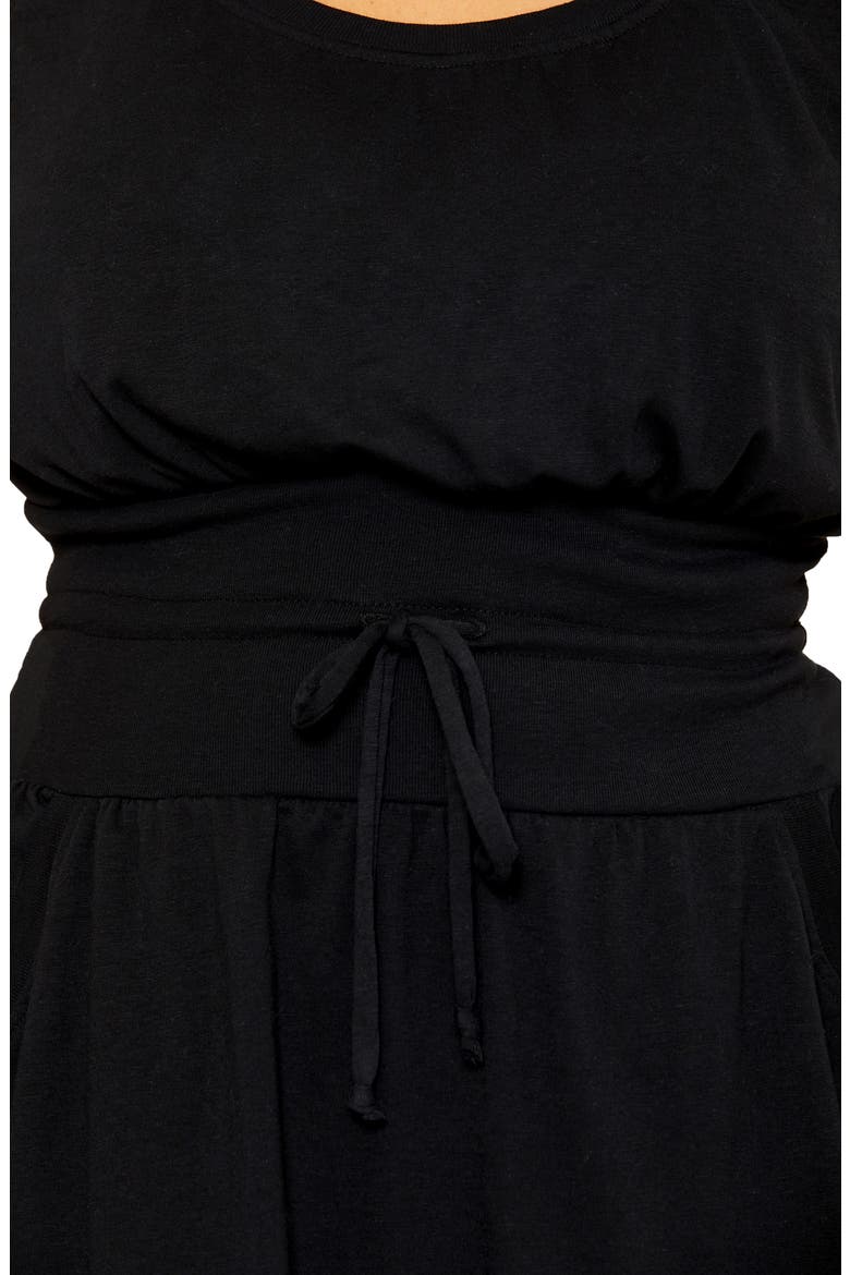 Beach Date Tie Waist Cover-Up Minidress, Alternate, color, BLACK