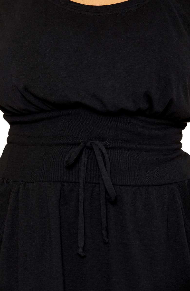 Becca Etc. Beach Date Tie Waist Cover-Up Minidress, Alternate, color, Black