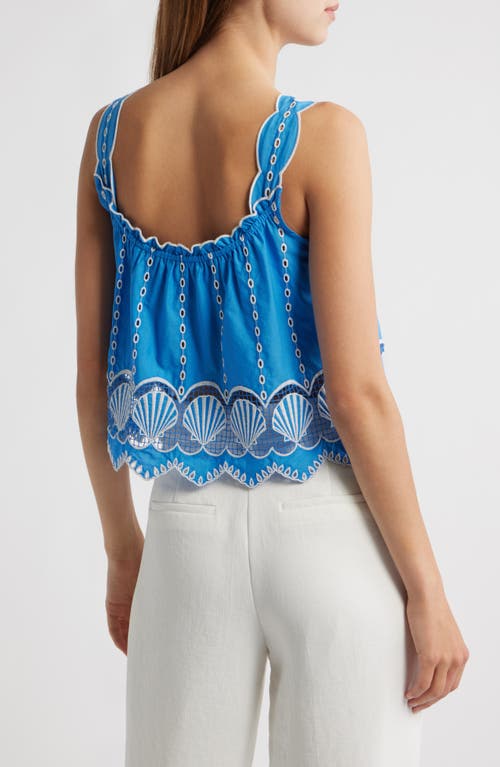Rails Esperanza Eyelet Crop Tank In Blue