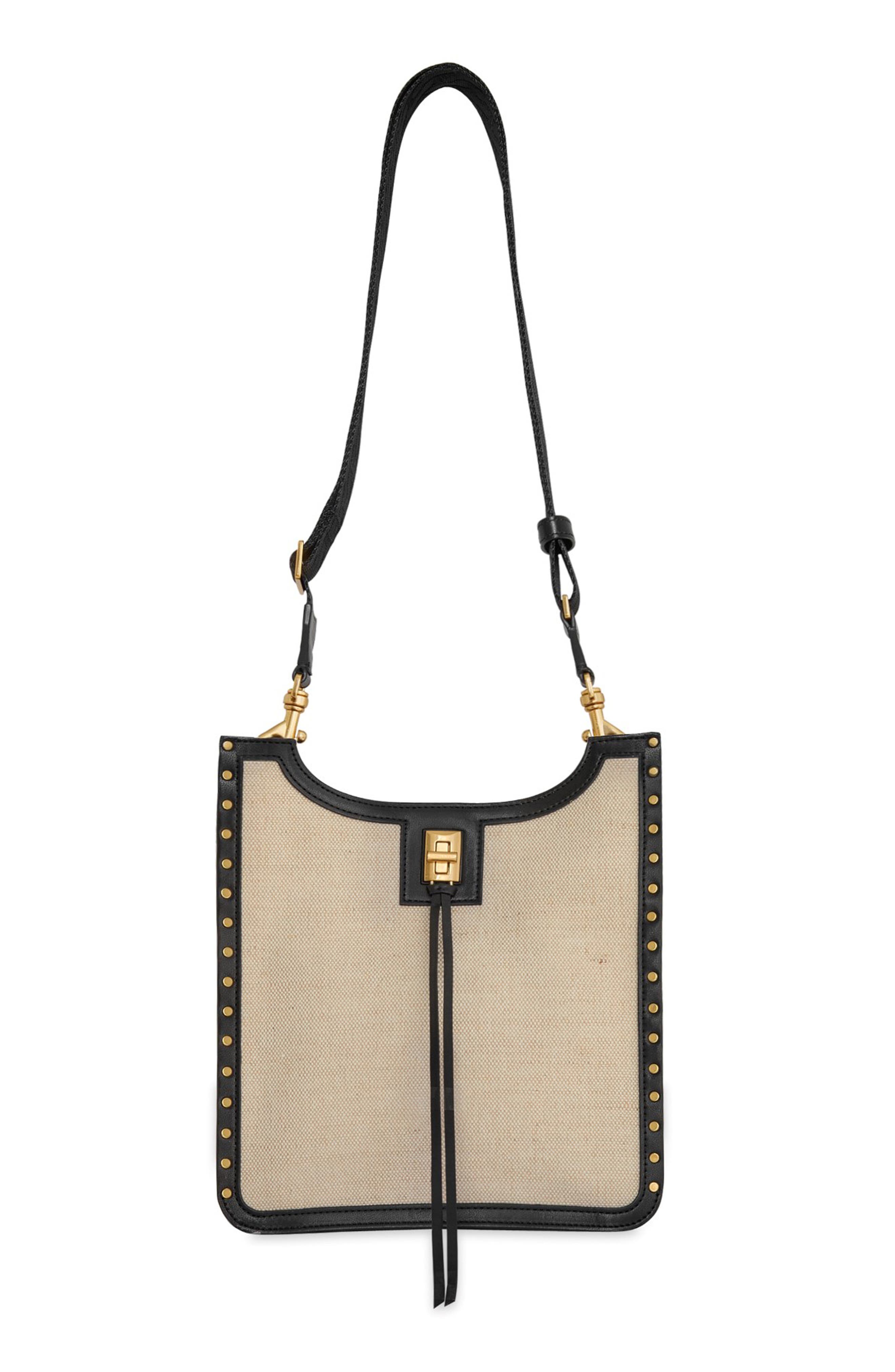 Rebecca Minkoff Medium Darren Surplus Feed Crossbody Bag, Main, color, Natural/ Black