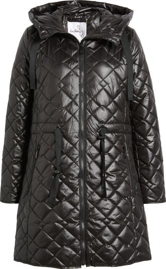 Sam Edelman Diamond Quilted Coat in Black on sale at Nordstrom, Size Medium