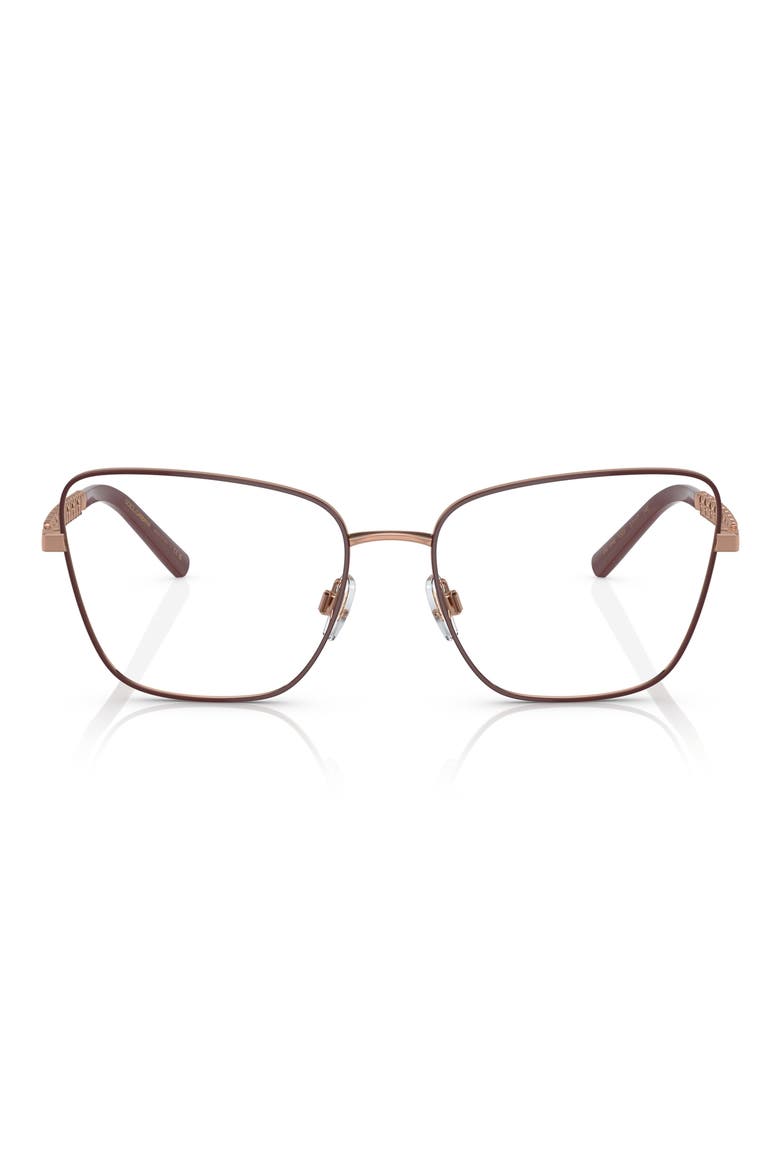 55mm Butterfly Optical Glasses, Main, color, PINK GOLD