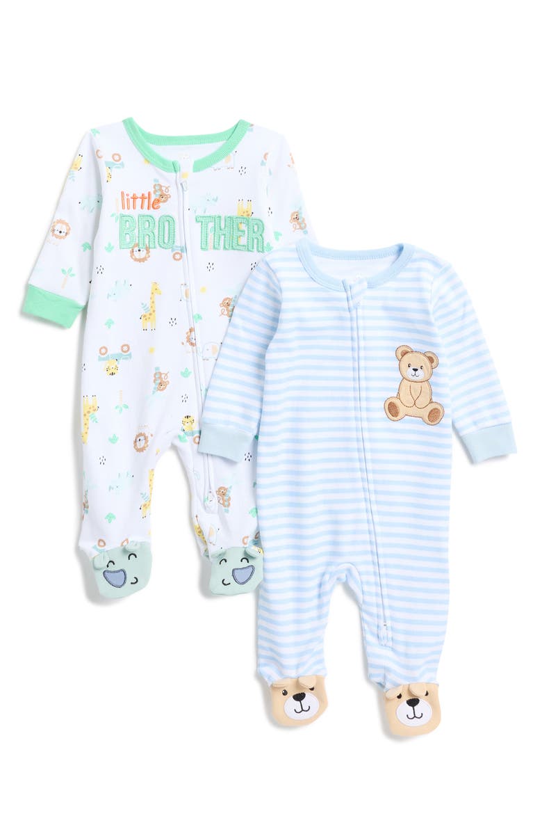 KOALA BABY 2-Pack Assorted Sleep & Play Footies, Main, color, 