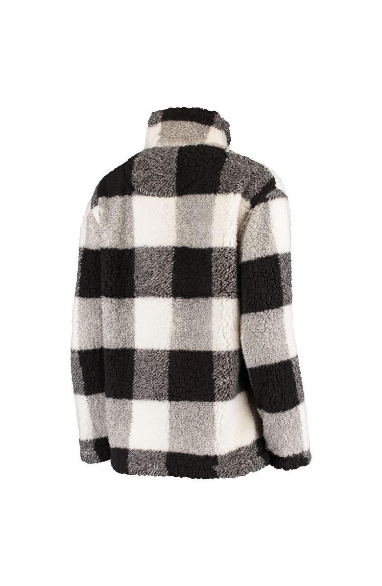 G-III 4HER BY CARL BANKS Women's G-III 4Her by Carl Banks Black/White Colorado Avalanche Plaid Sherpa Quarter-Zip Jacket, Alternate, color, 