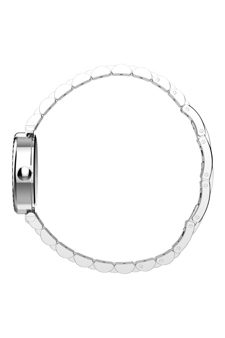 Cavatina Crystal Oval Link Bracelet Watch, Alternate, color, SILVER