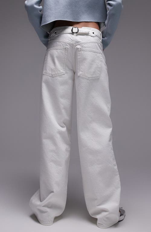 Topshop Cinch Back Low Rise Wide Leg Jeans