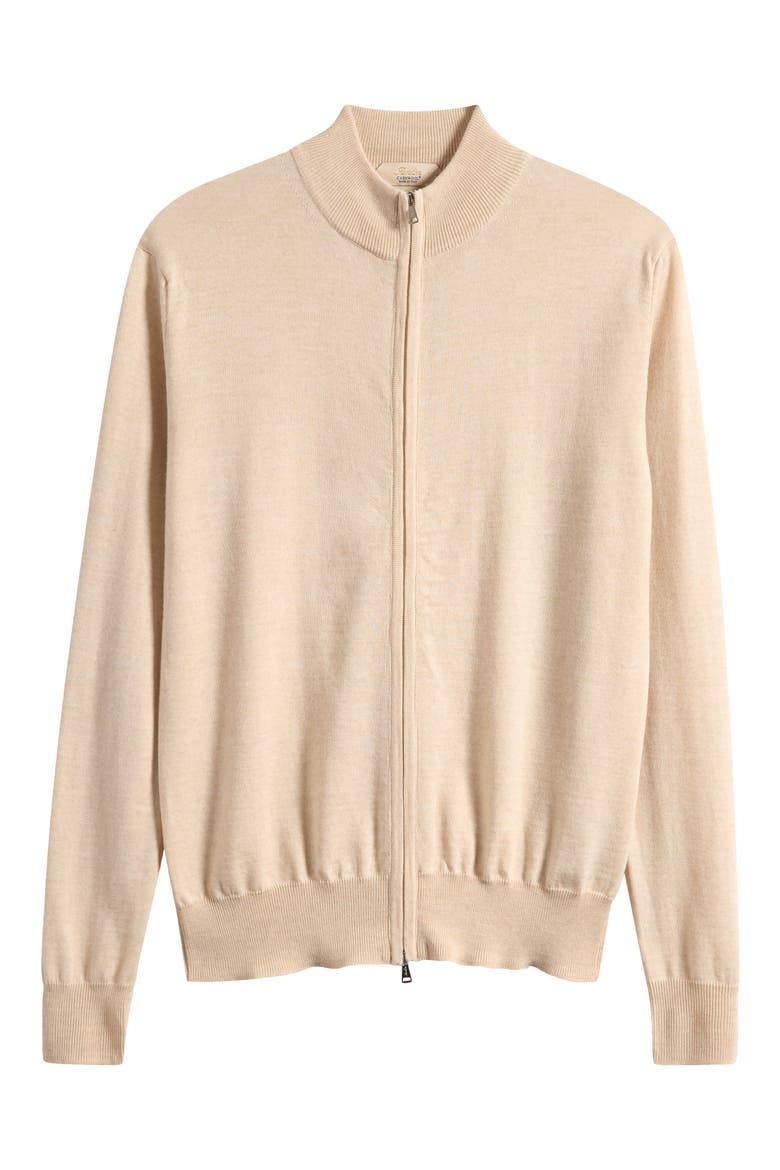 Cashwool® Full Zip Sweater, Alternate, color, LIGHT BEIGE