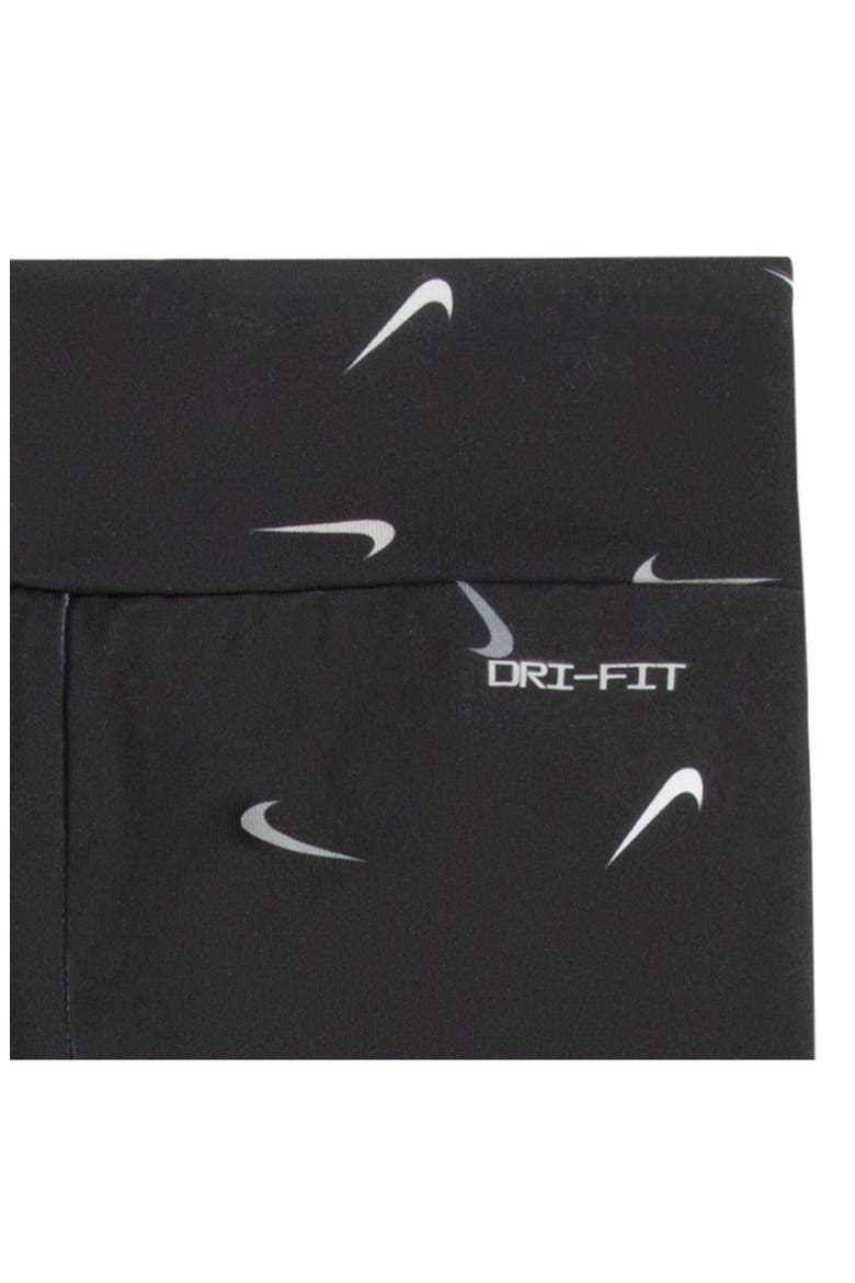 Kids' Swoosh Leggings, Alternate, color, BLACK