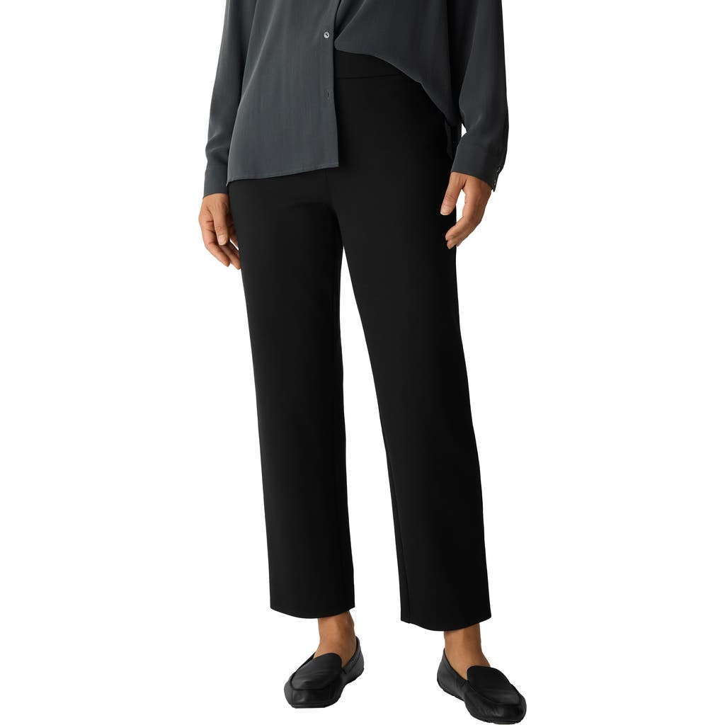 Eileen Fisher Double Knit Lantern Ankle Pants In Black