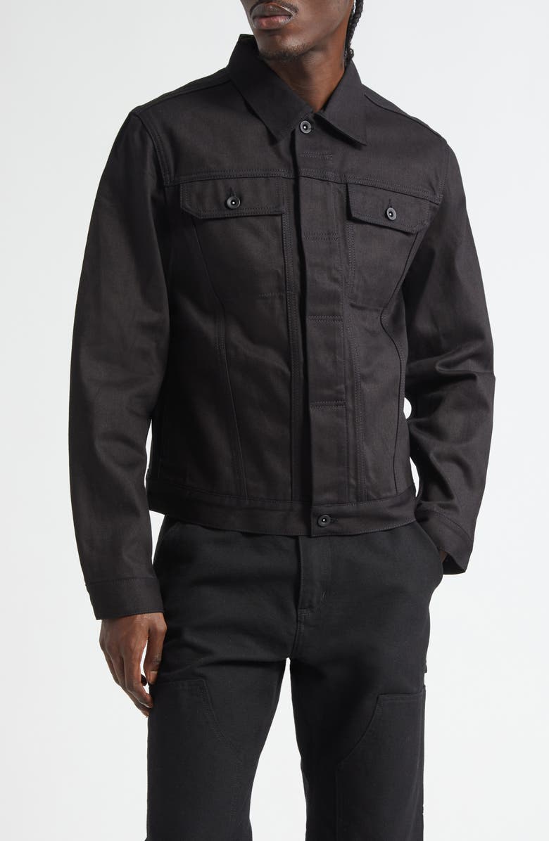 JKEEFER Jacob Type 3 Cotton Trucker Jacket, Main, color, Black