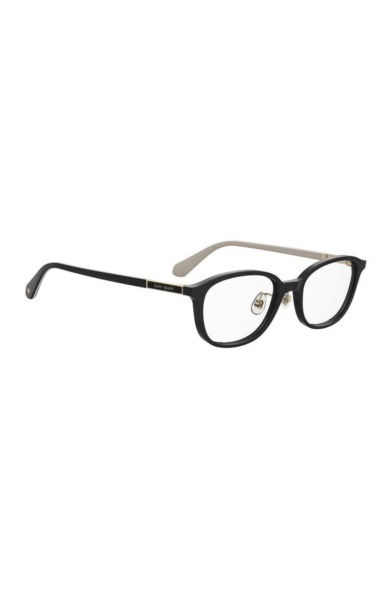 aisha 51mm oval optical glasses, Alternate, color, BLACK