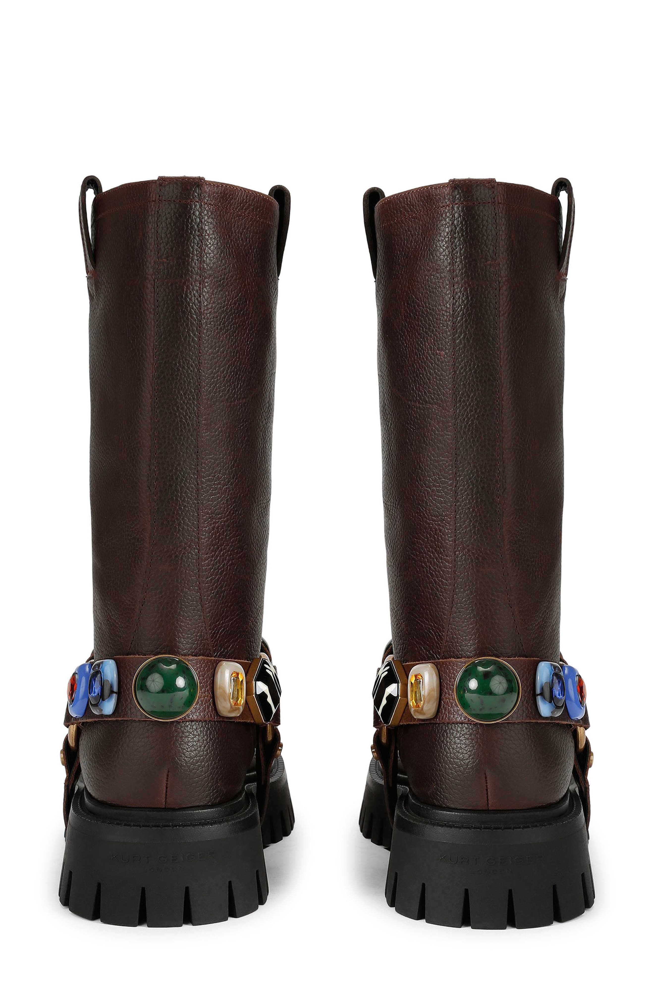 Loulou Harness Biker Boot, Alternate, color, BROWN