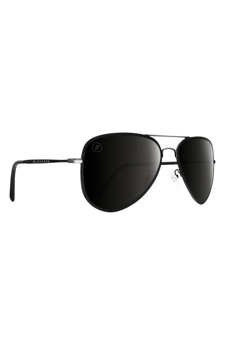 Blenders Eyewear 58mm A Series Polarized Aviator Sunglasses, Alternate, color, Spider Jet