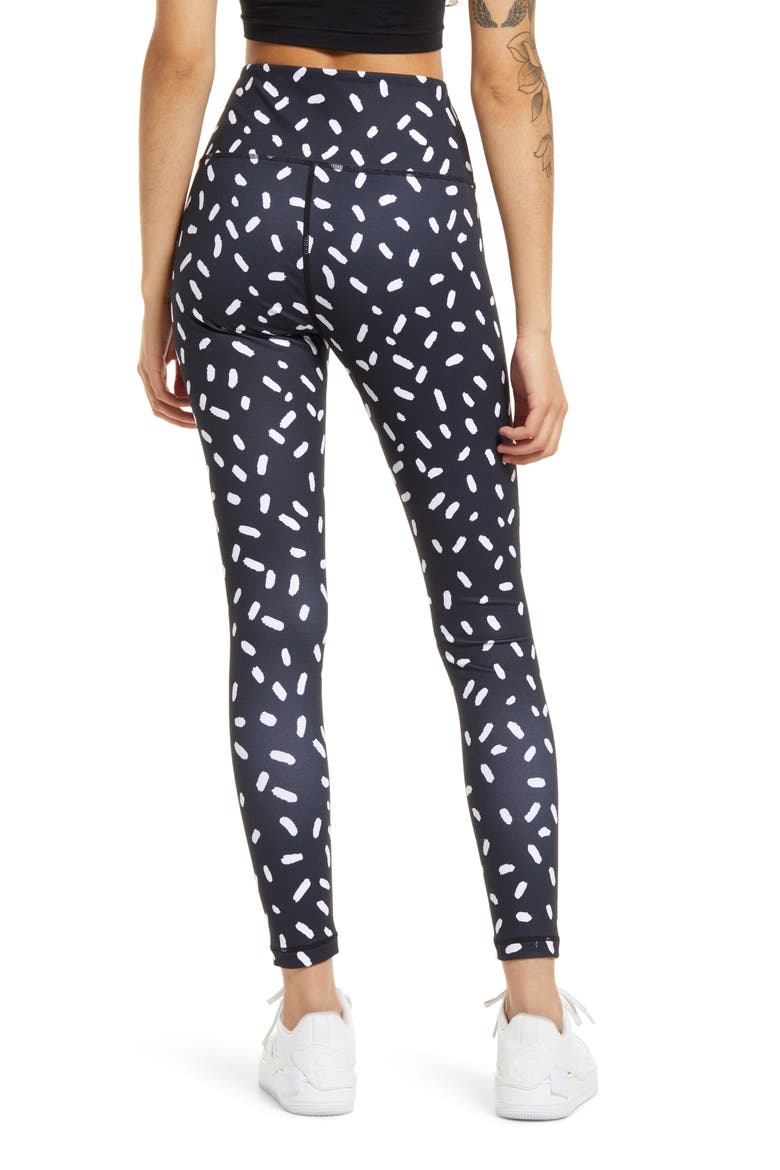 Cristina Martinez High Waist Leggings, Alternate, color, BLACK SPRINKLE DOT