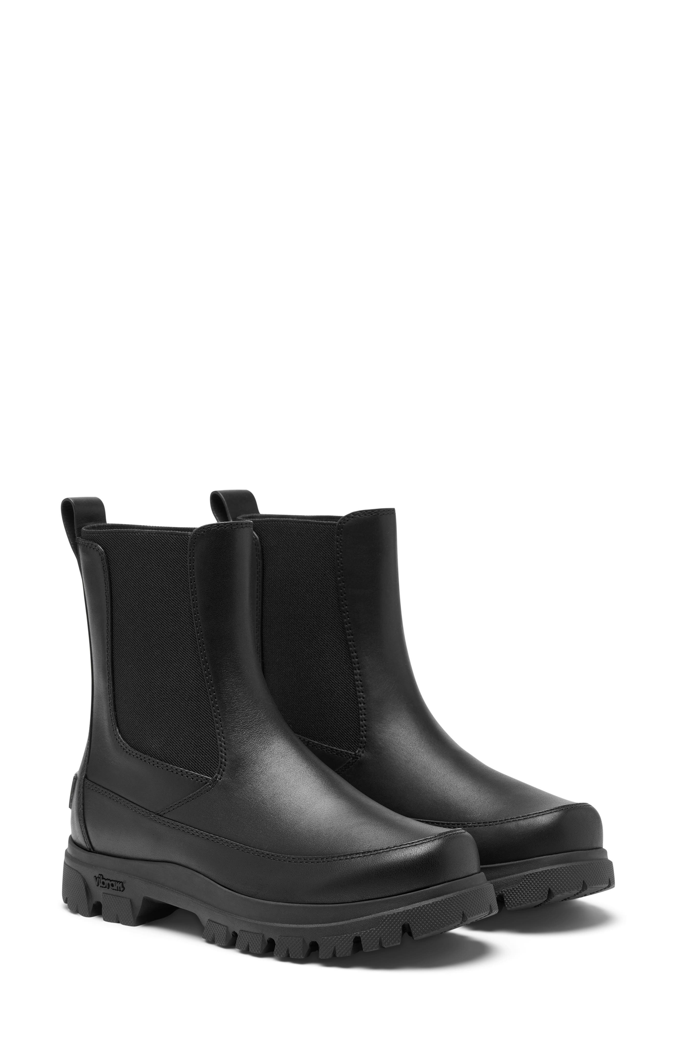 Daystorm Waterproof Leather Chelsea Boot, Alternate, color, BLACK/ SEA SALT