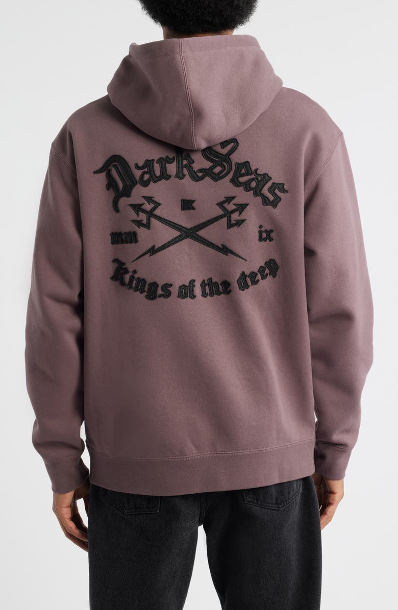 DARK SEAS Lance Embroidered Heavyweight Fleece Hoodie, Alternate, color, Mauve