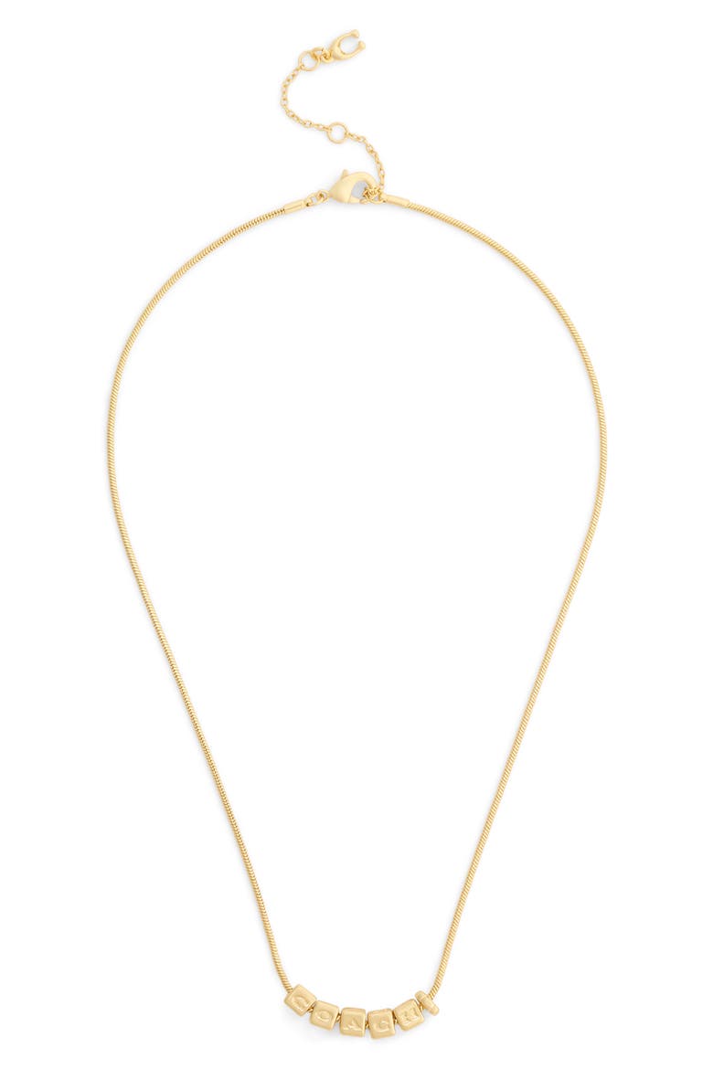 Cube Short Pendant Necklace, Main, color, SHINY GOLD