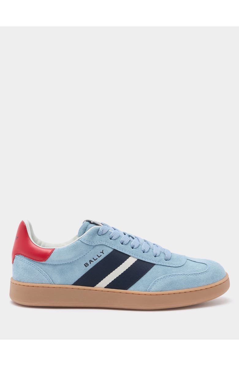 Bally Calf Suede Retro Crest Sneaker, Main, color, Blue