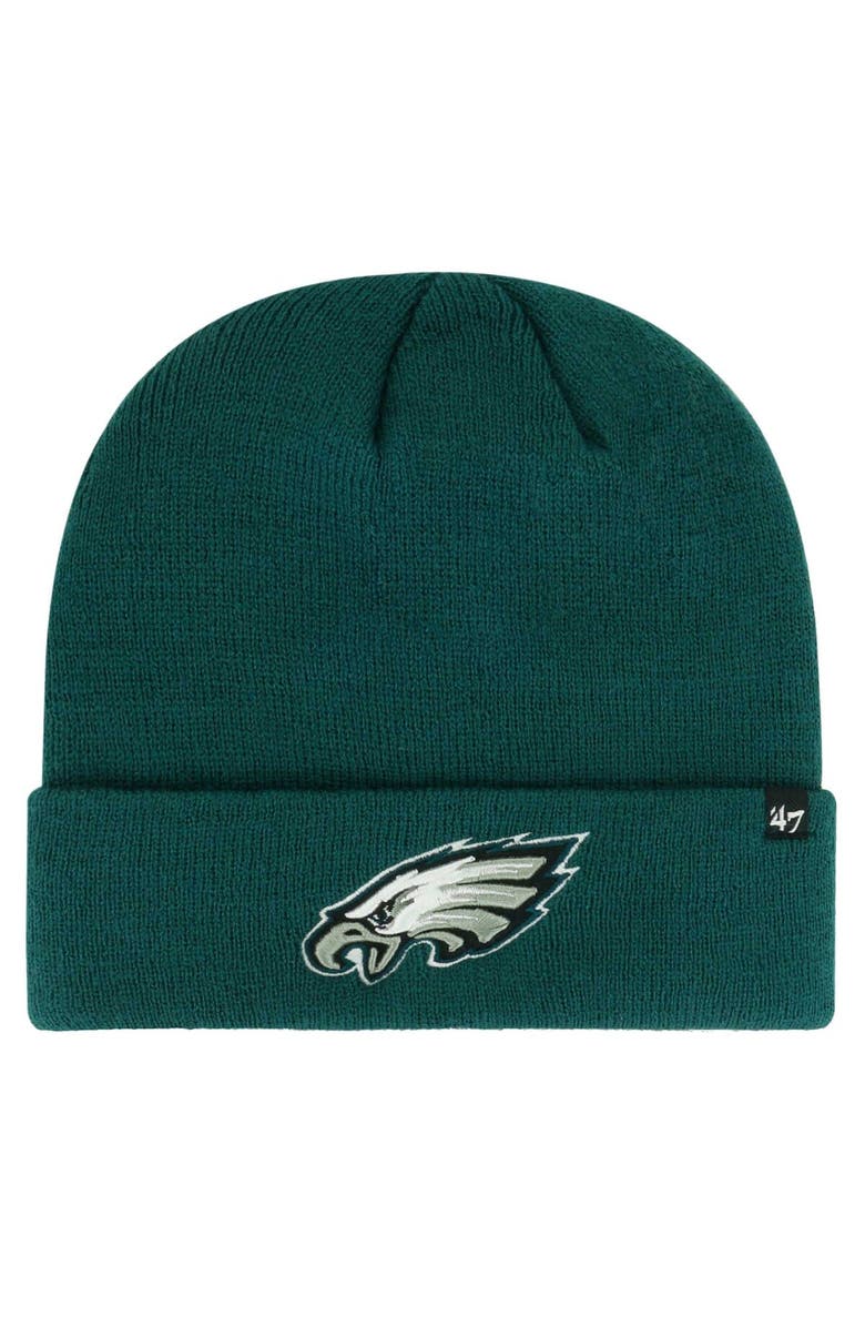 '47 Men's '47 Midnight Green Philadelphia Eagles Secondary Cuffed Knit Hat, Main, color, Green