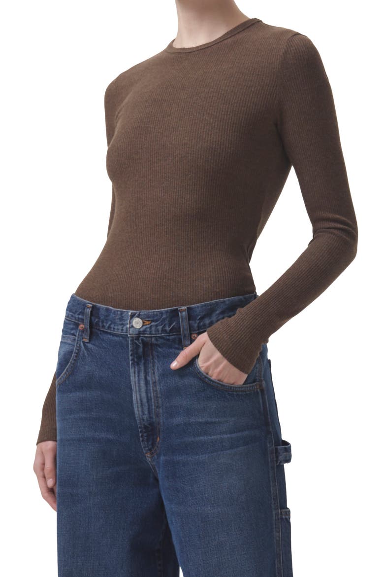Delphi Slim Fit Ribbed T-Shirt, Alternate, color, SHROOM