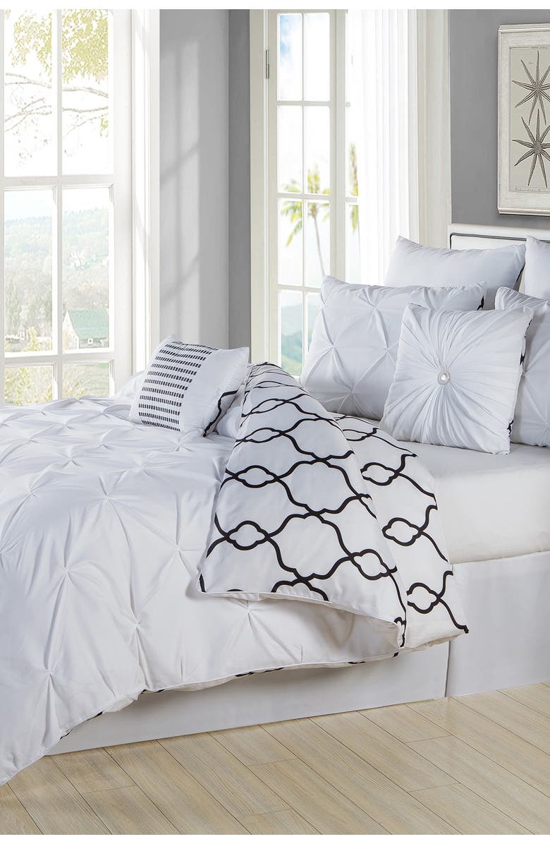 Duck River Textile Full/Queen Esy Reversible Duvet Set - White, Main, color, 