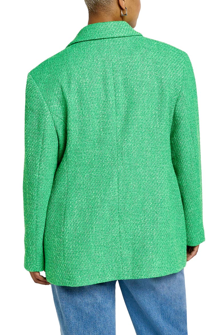 Fitted Bouclé Blazer, Alternate, color, GREEN