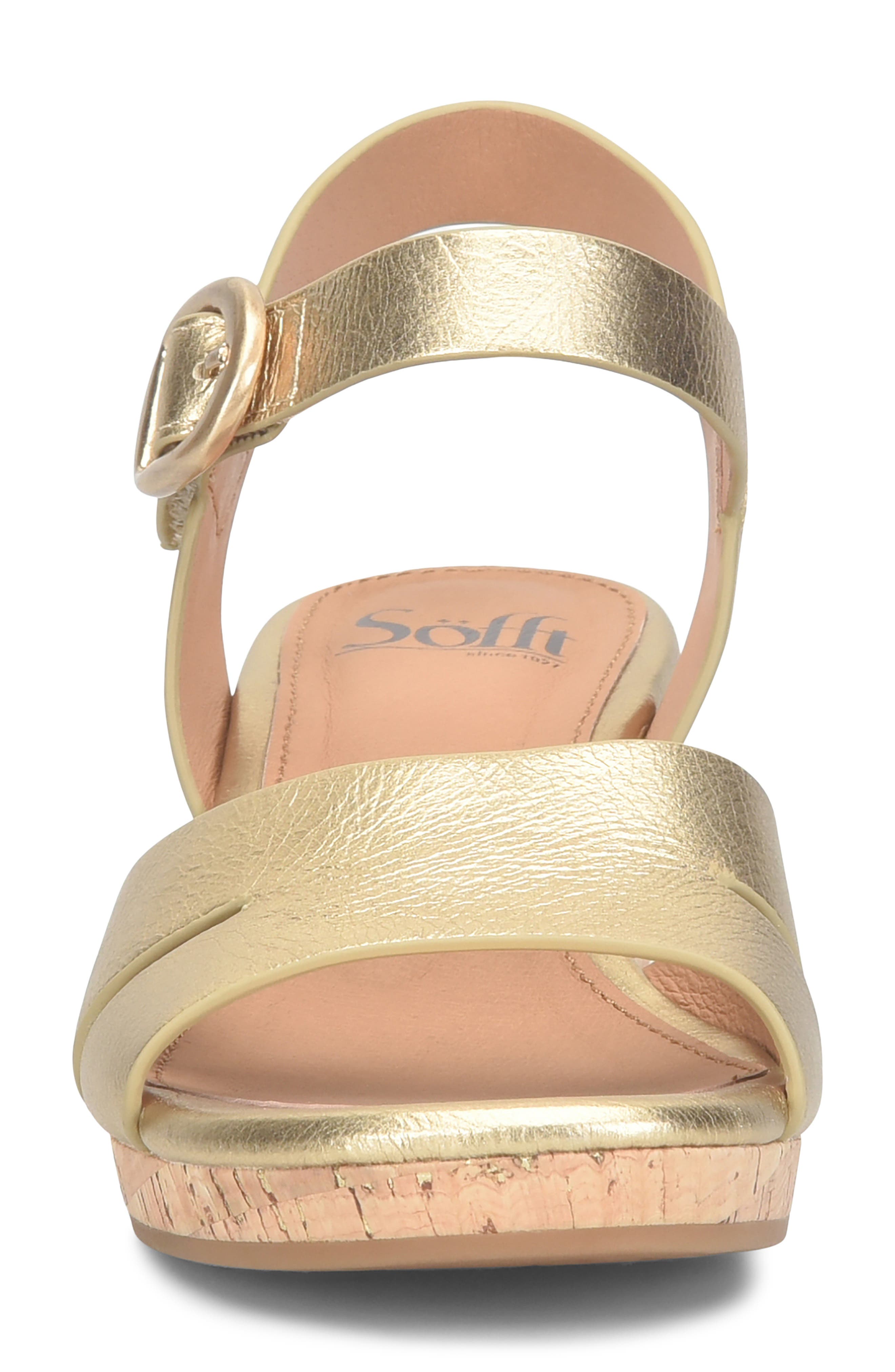 Vanessa Ankle Strap Platform Wedge Sandal, Alternate, color, GOLD