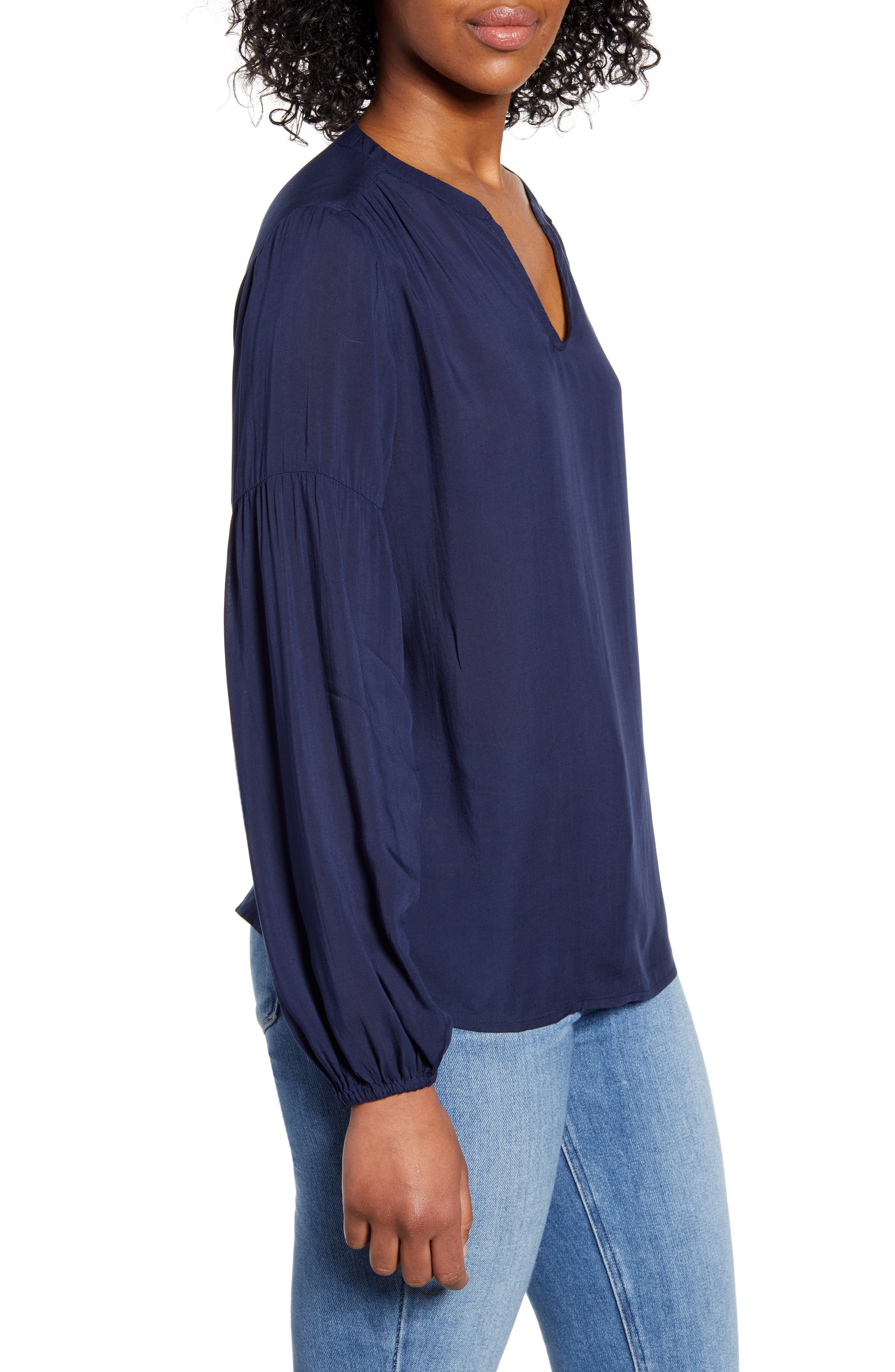 Caslon® Split Neck Top (Women) | Nordstromrack