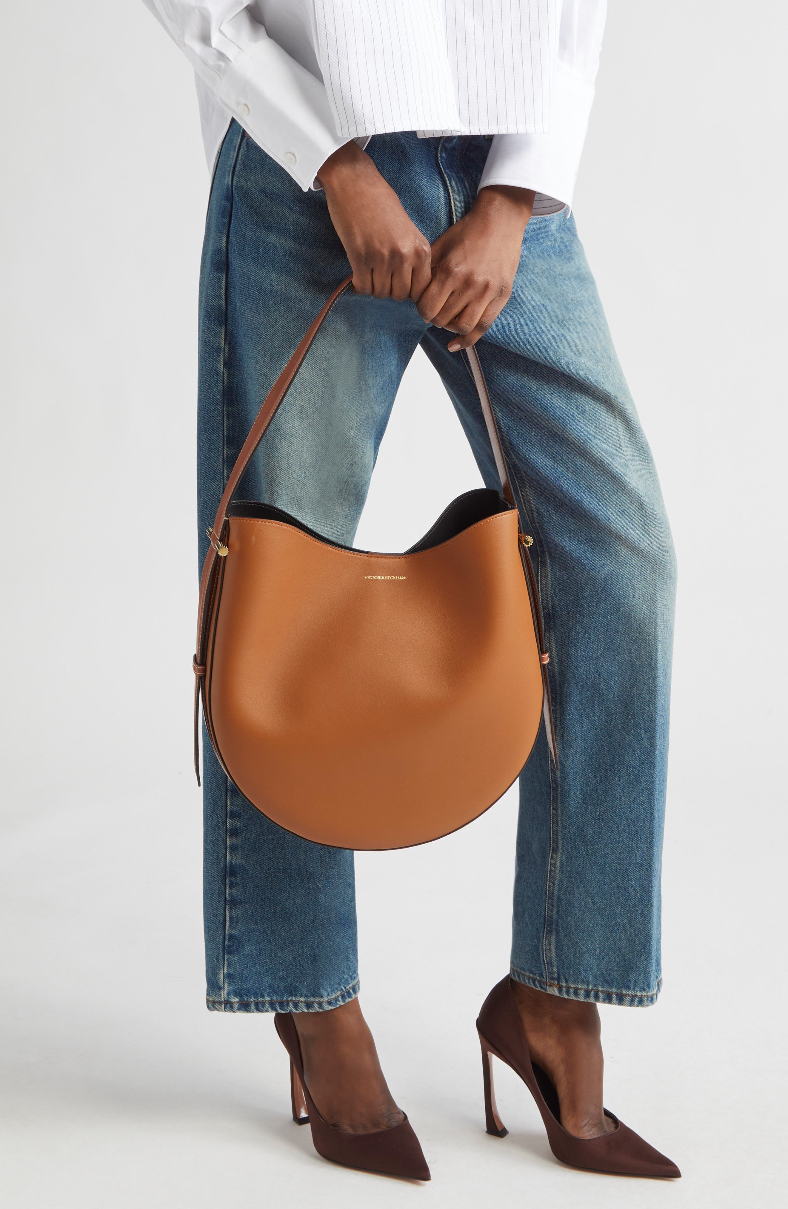 Dia Leather Hobo Bag, Alternate, color, LIGHT TAN