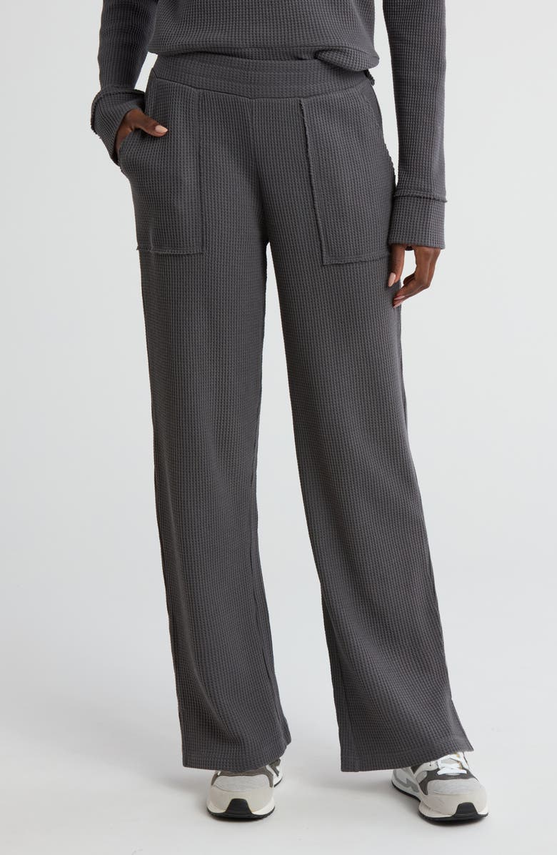 Z by Zella Reset Waffle Wide Leg Pants, Main, color, 