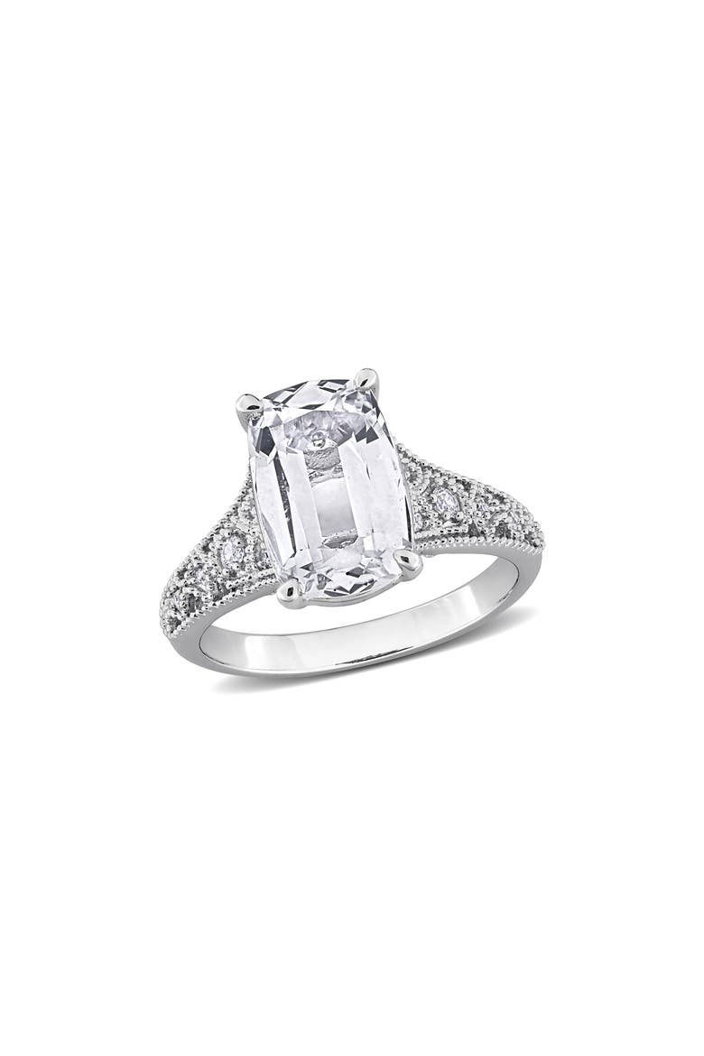 Lab-Grown Sapphire Ring, Main, color, METALLIC SILVER