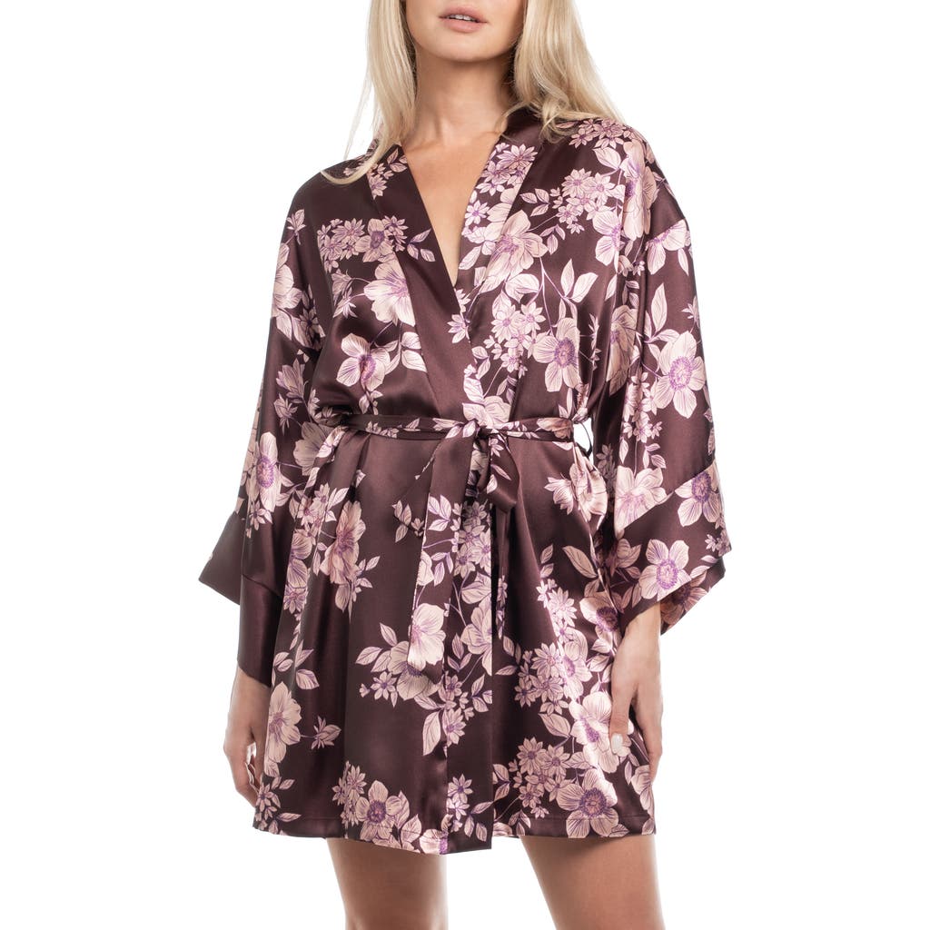In Bloom By Jonquil Satin Robe In Brown